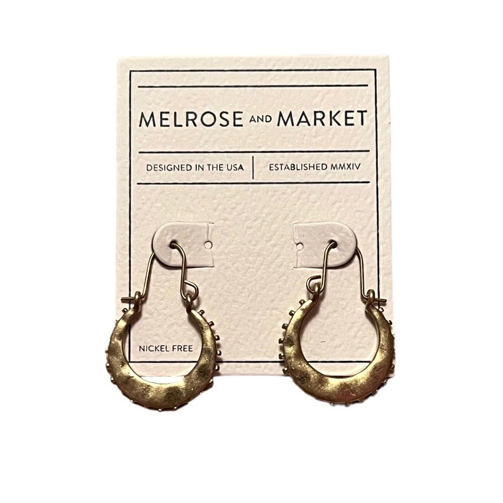 🤯5/$25🤯 Melrose And Market Gold Tone Spiked Hoop Dangle Earrings